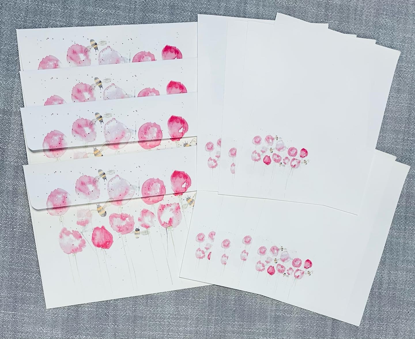 Peony note paper and envelope set