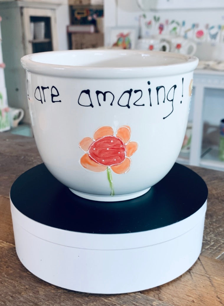 Chili bowl "You are amazing!" bird / flowers / butterfly