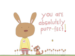 Greeting card "You are absolutely purr-fect!"