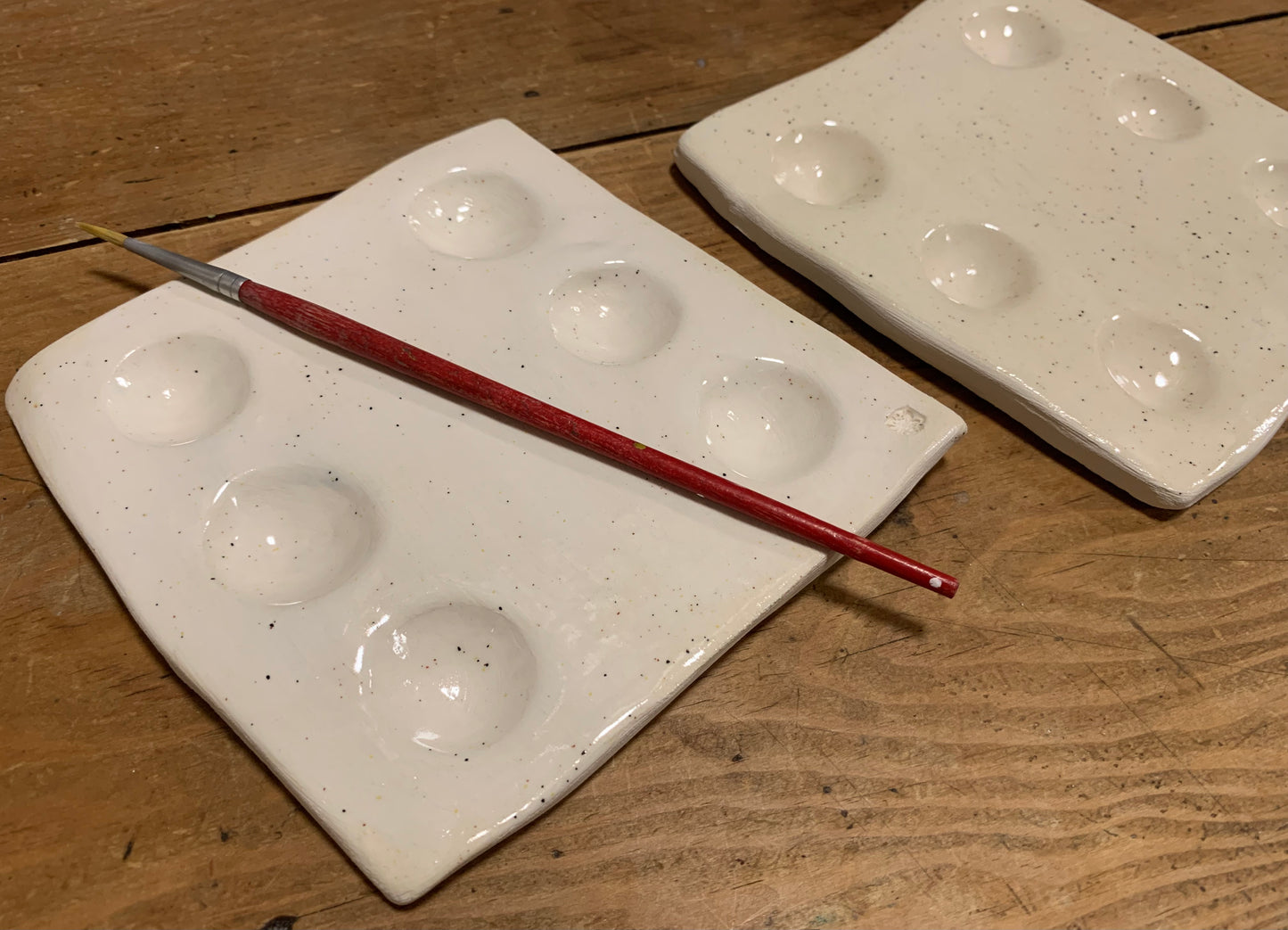 Ceramic paint palette speckled glaze