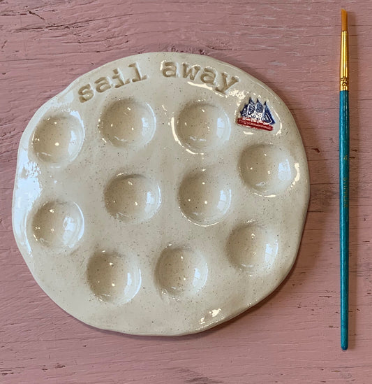 Ceramic paint palette "sail away"