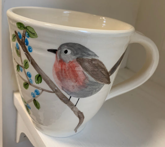 Large wheel thrown mug "Robin"