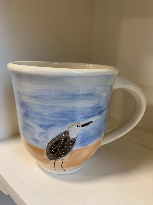 Large wheel thrown mug "Sandpiper"