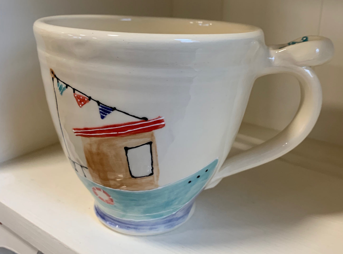 Large wheel thrown mug "Tugboat"