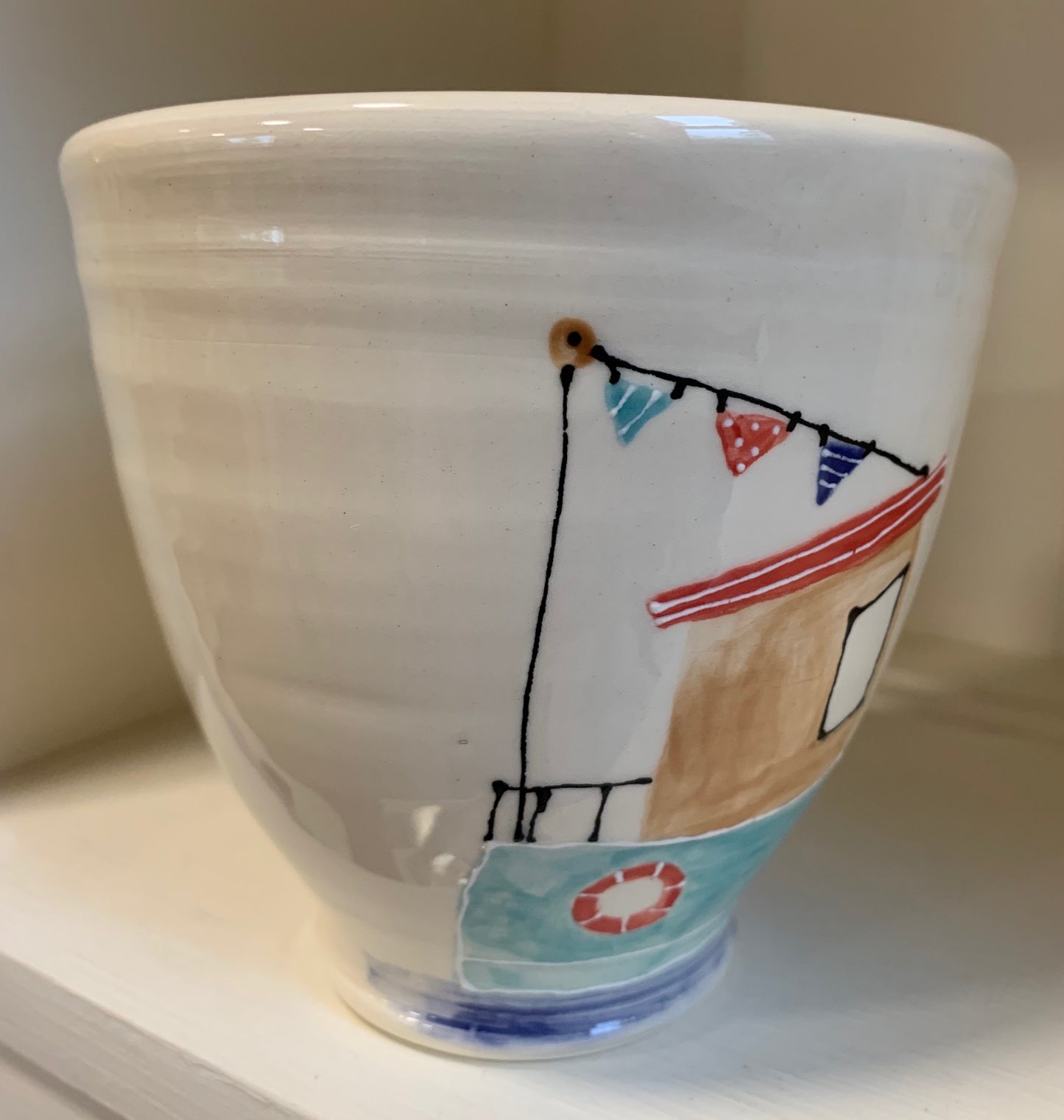 Large wheel thrown mug "Tugboat"