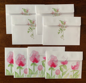 Botanical and large peony envelopes set of 8
