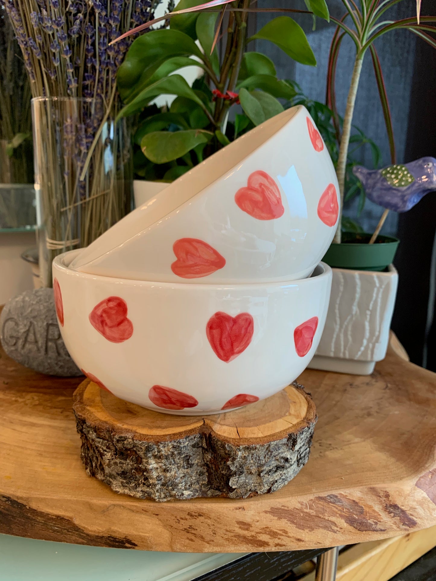 Heart cereal bowls set of 2