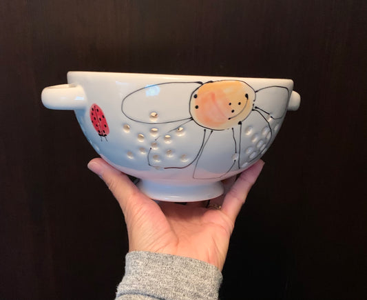 Yellow Daisy and Ladybugs Strainer/Colander