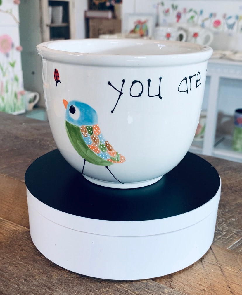 Chili bowl "You are amazing!" bird / flowers / butterfly