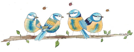 Greeting card "A flock of Paridae's"