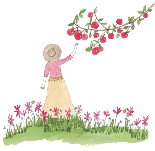 Greeting card "Apple picking time"
