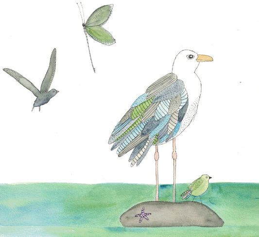 Greeting card "Caspian Gull"