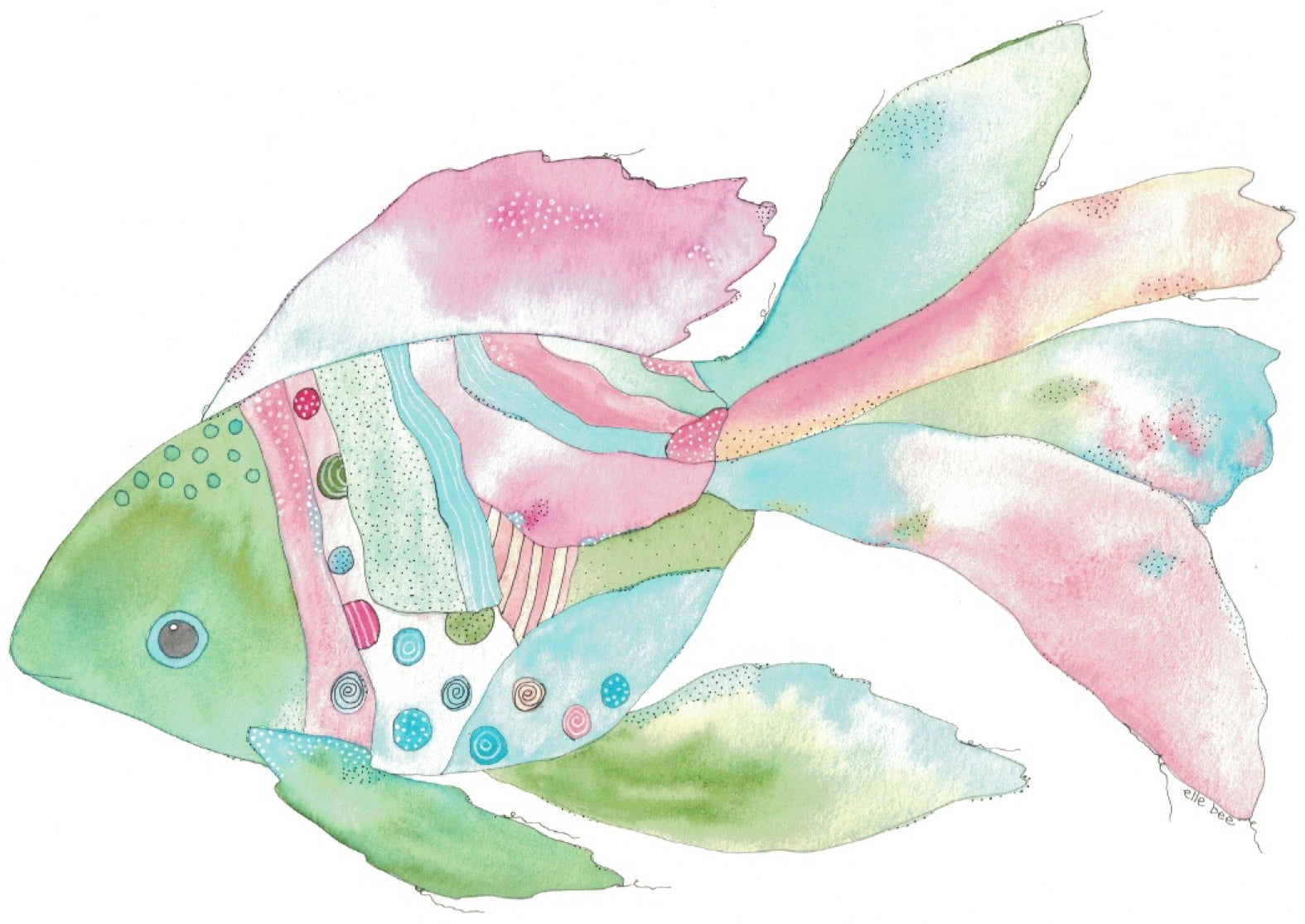 Greeting card "Cotton Candy Angelfish"