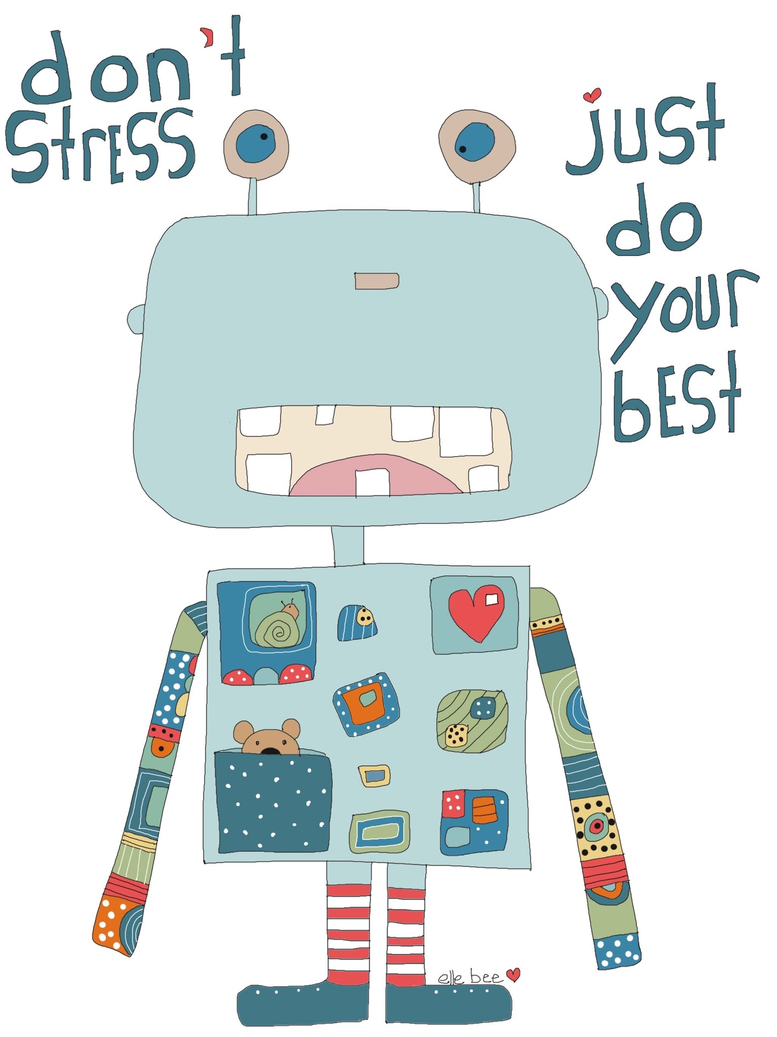 Greeting card "Dont stress, just do your best"