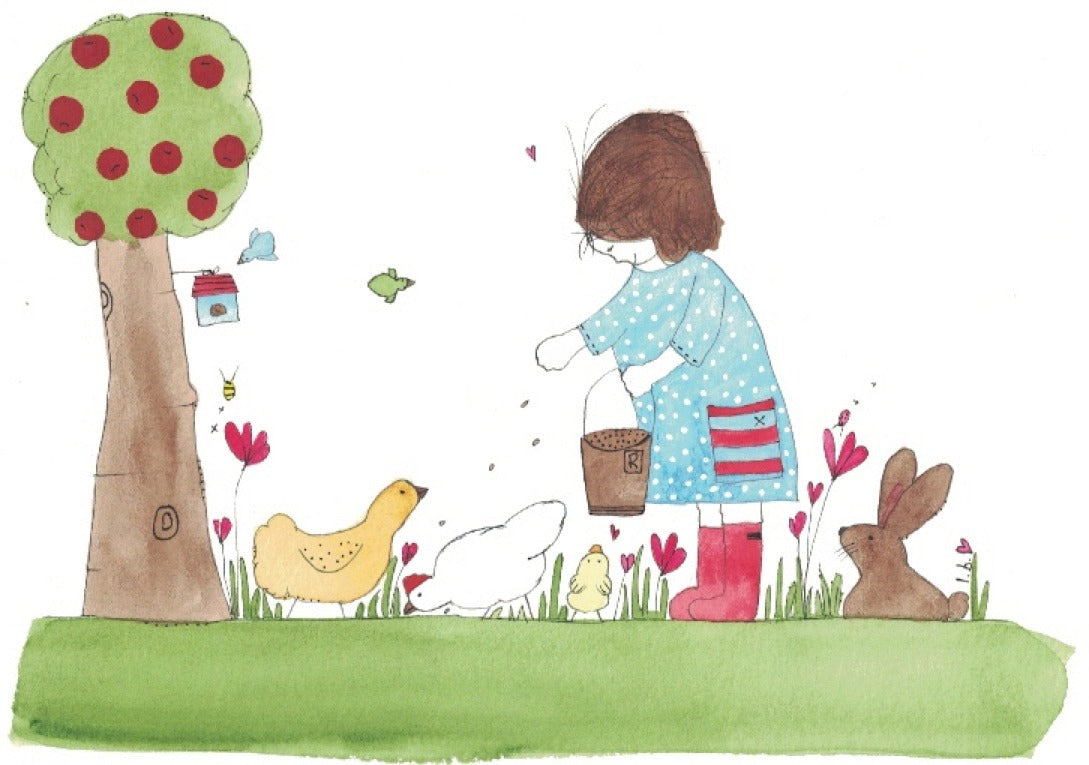 Greeting card "Rhonda And The Chickens"