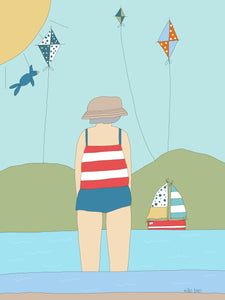 Greeting card "Flying kites"