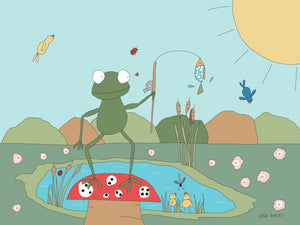 Greeting card "Frog on a Toadstool"