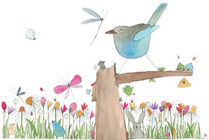 Greeting card "Good Morning Little Bluebird"
