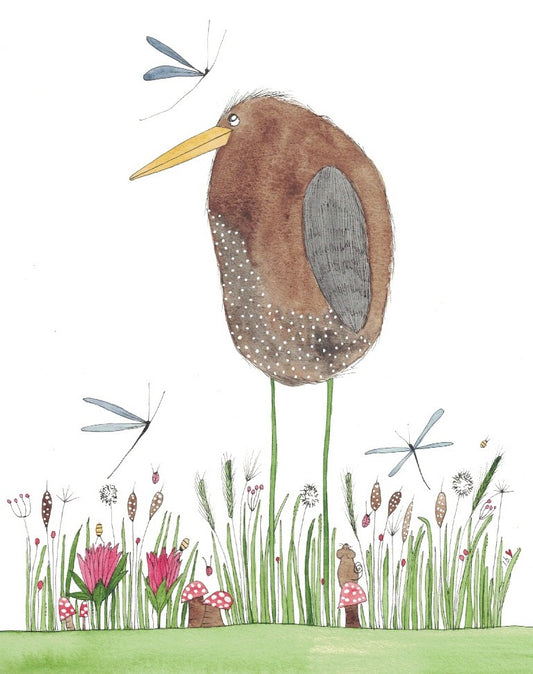 Greeting card "Good Morning Chubby Little Egret"