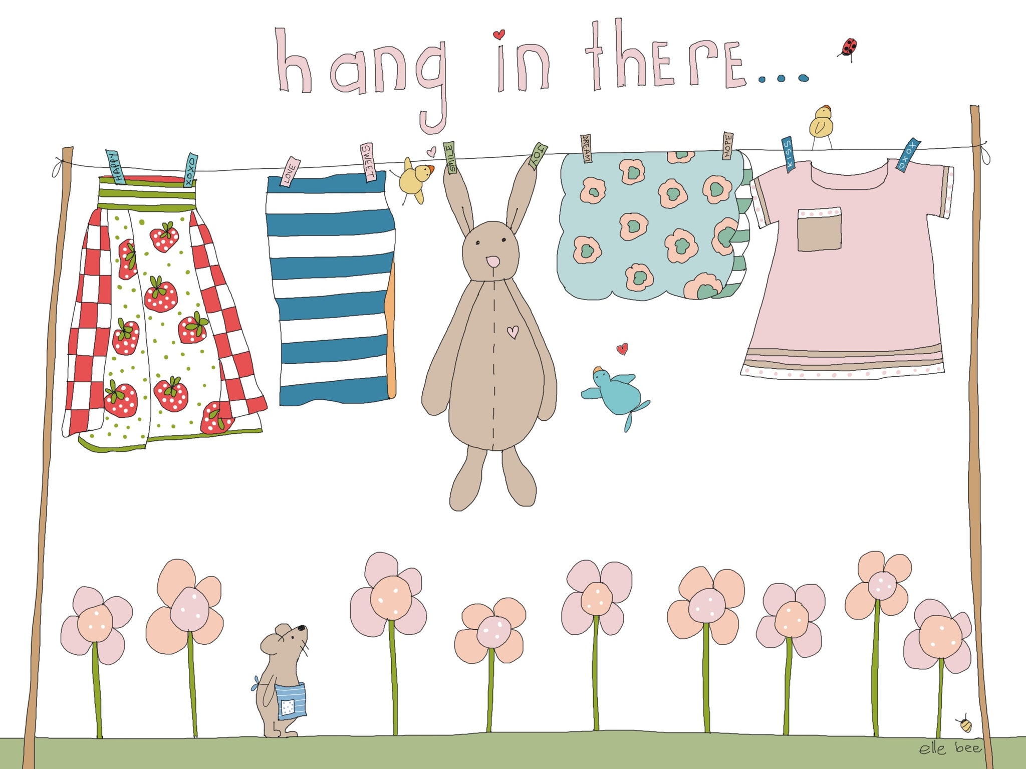 Greeting card "Hang in there"