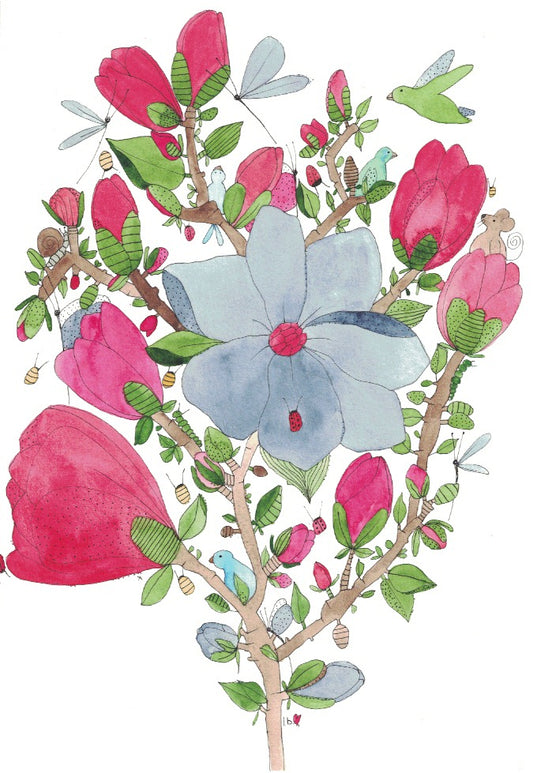 Greeting card "Hiding in the Magnolias"