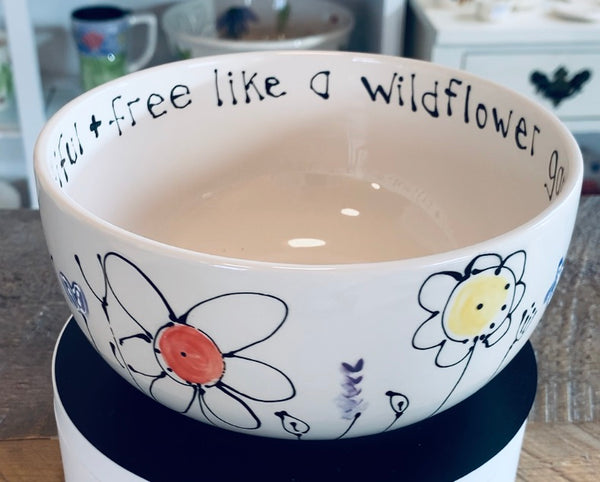 Cereal bowl "you are beautiful + free..." wildflower garden