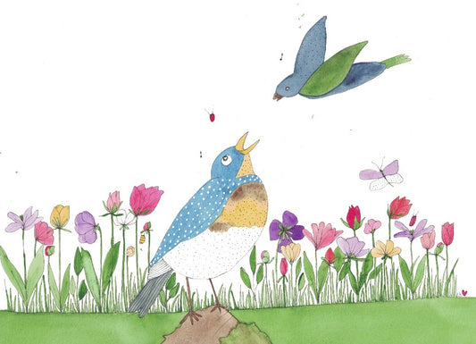 Greeting card "Norther Parula Warbler Singing A Song Of Spring"
