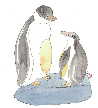 Greeting card "Penguin Mommy And Baby"