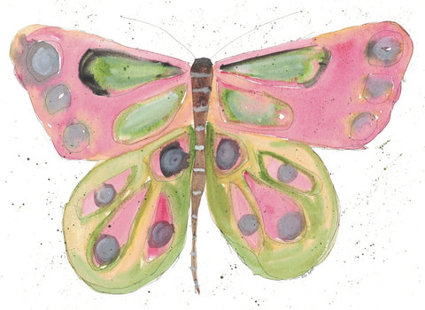 Greeting card "Pink and Green Butterfly