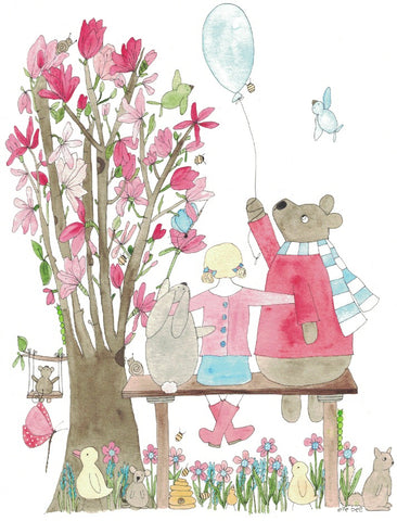 Greeting card "Under the Magnolia tree"