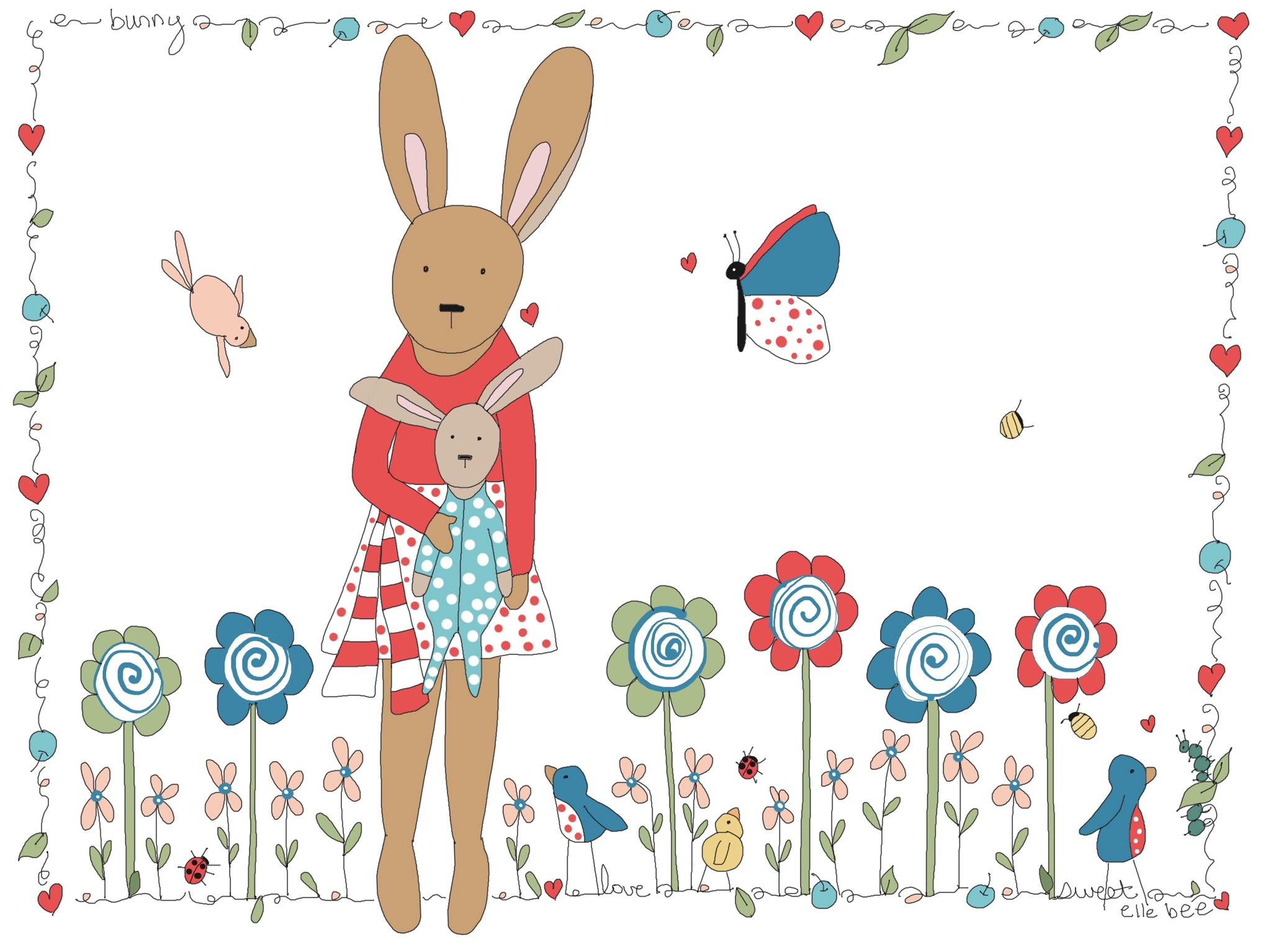 Greeting card "Welcome baby bunny"